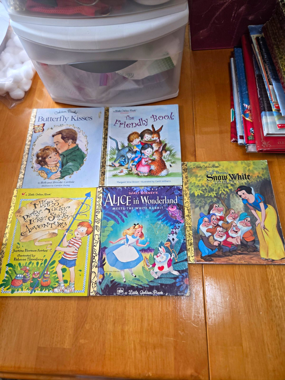 Little Golden Books Lot of 5 Hardcover Illustrated Disney Snow White Alice